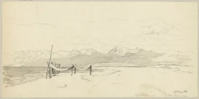 Fragment Of Seashore In The Vicinity Of Livorno With Fishing Nets Stretched Out On The Beach