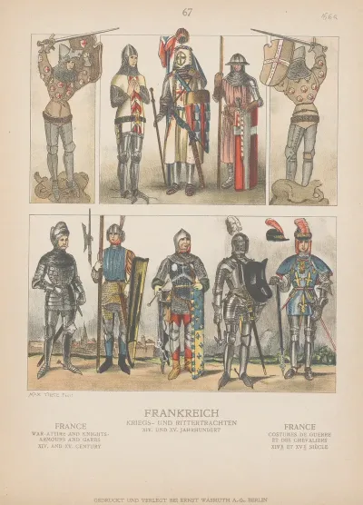 France War Attire And Knights Armours And Garbs Xiv And Xv Century