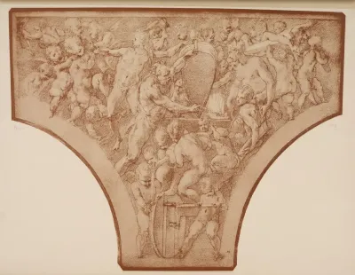 Francesco Primaticcio Study For Fresco Of The Vucan Forging The Darts Of Cupid