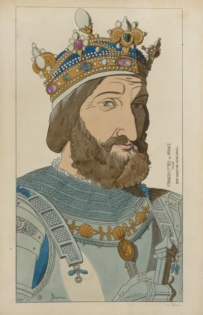 Francois 1er Roi De France 1536 Dapres Agostino Veneziano