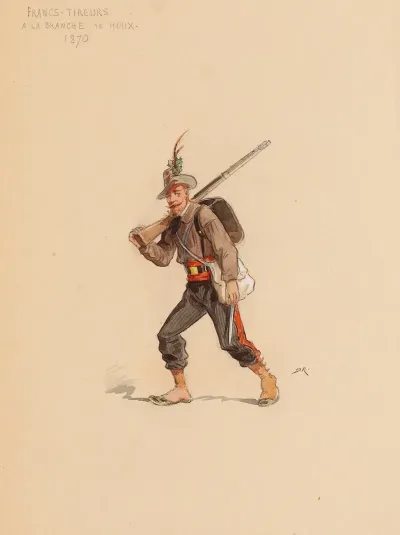 Francs Tireurs A La Branche De Houx 1870