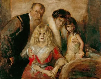 Franz Von Lenbach With His Wife And Daughters