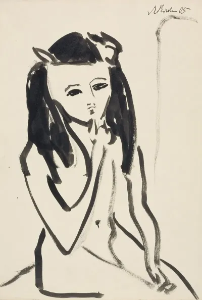Franzi As A Nude Her Hand On Her Chin