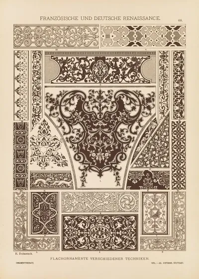 Franzosische Und Deutsche Renaissance Flachornamente Verschiedener Techniken
