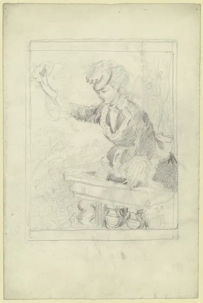 Frau Auf Balkon Winkend