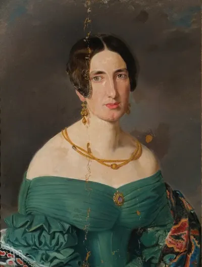 Frau In Grunem Kleid