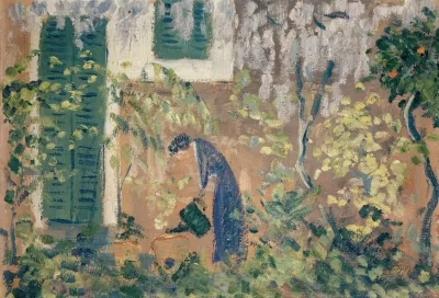 Frau In Sudlichem Garten