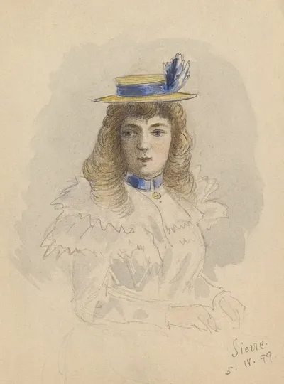 Frau Mit Hut Von Vorne