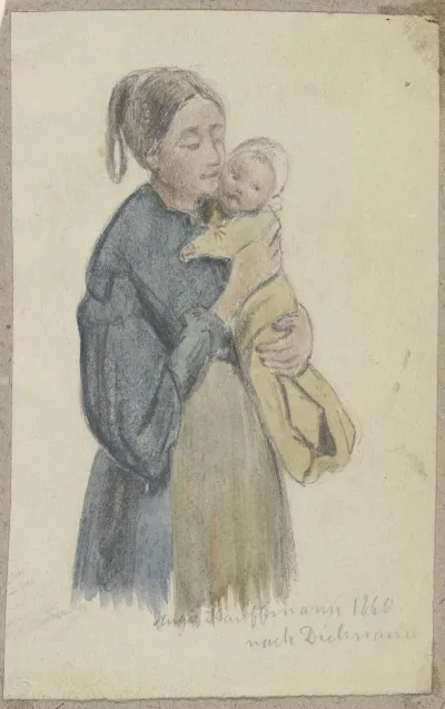 Frau Mit Kind Auf Dem Arm