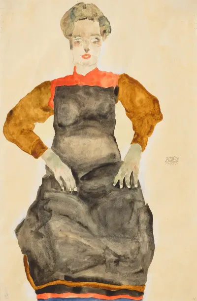 Frau Mit Schwarzer Schurze