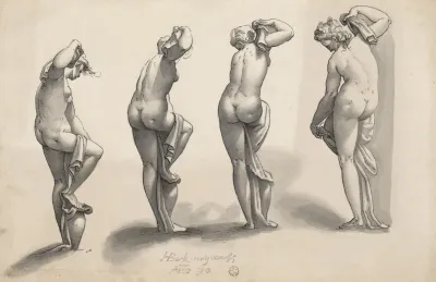 Frauenakt In Vier Ansichten Studien Nach Der Kleinen Venus Kleine Badende Von Giambologna