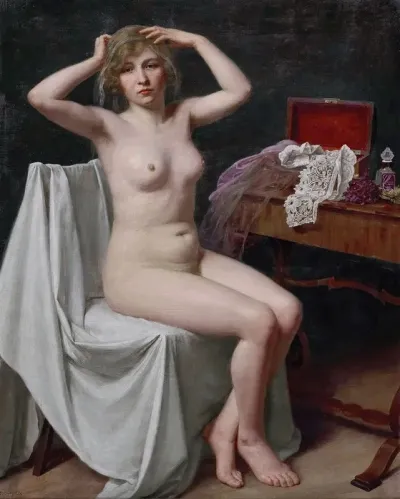 Frauenakt Mit Schleier