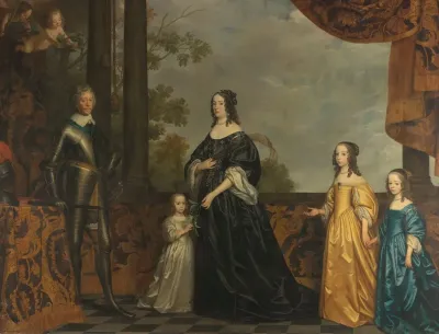 Frederick Henry His Consort Amalia Of Solms And Their Three Youngest Daughters