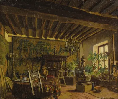 Frederick Macmonnies In His Studio