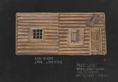 Free Land Sketch No 4 Acts One Three Log Cabin