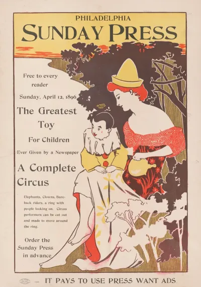 Free To Every Reader Sunday April 12th 1896 The Greatest Toy For Children Ever Given By A Newspaper A Complete Circus