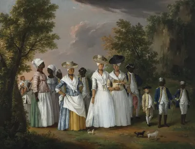 Free Women Of Color With Their Children And Servants In A Landscape