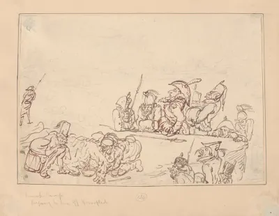 French Camp Preparing To Dine Off Horseflesh
