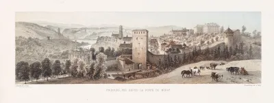 Fribourg Vue Depuis La Porte De Morat