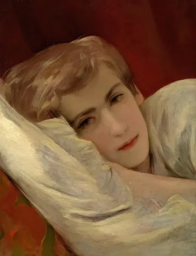 Friedrich Fritz Amerling Auf Dem Krankenbett Sohn Des Kunstlers