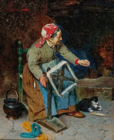 Friendly Assistance At The Spinning Wheel