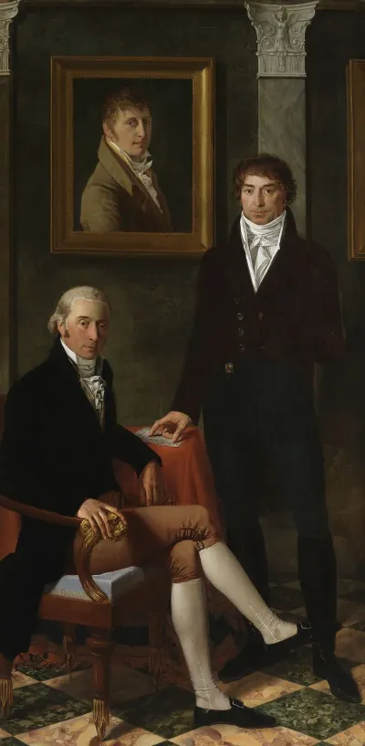 Friendship Portrait Of The Artists Francois Wynckelman Francois Van Der Donckt And Joseph Odevaere