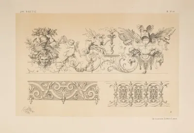 Frises De Voussure Ornements De Bandeaux Genre Louis Xiv