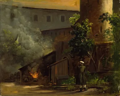 From A Courtyard At The Scharfenberg Castle Near Dresden