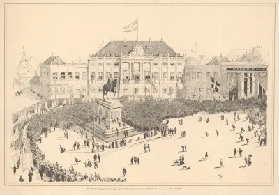 From The Golden Wedding Celebration The Procession Passes The Royal Palace At Amalienborg