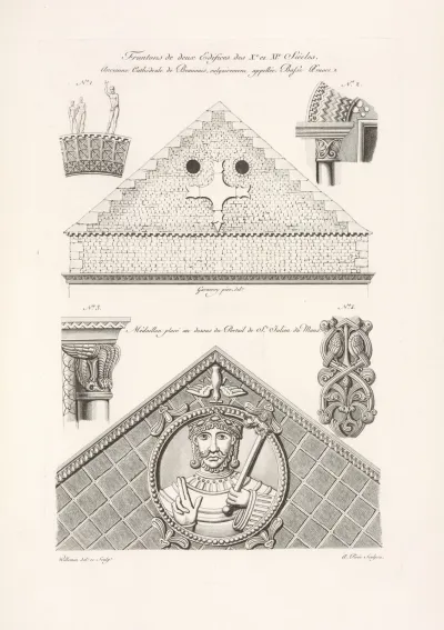 Frontons De Deux Edifices Des Xe Et Xie Siecles