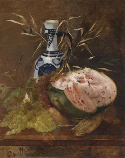 Fruchtestillleben Mit Melone