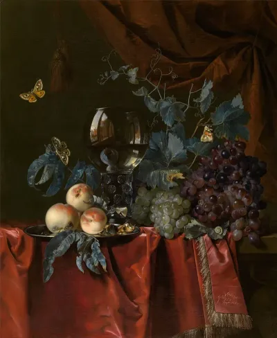 Fruit And A Glass Of Wine