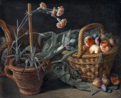 Fruit Basket And Pinks