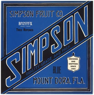 Fruit Label For Simpson Blue