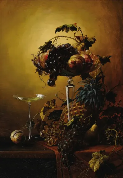 Fruit Still Life In Crystal Compote