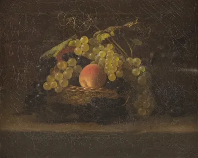 Fruit Still Life With Sparrows