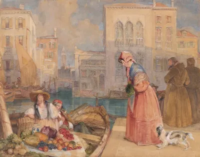 Fruitsellers On A Venetian Canal