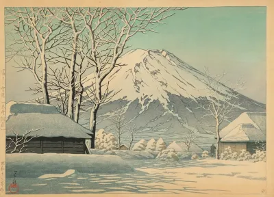Fuji No Yukibare Oshino Fukin Mt Fuji Clearing After A Snowfall In Oshiono