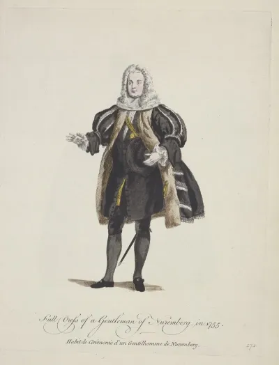 Full Dress Of A Gentleman Of Nuremberg In 1755 Habit De Ceremonie Dun Gentilhomme De Nuremberg