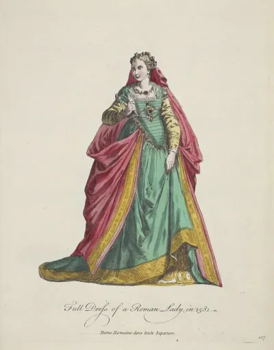 Full Dress Of A Roman Lady In 1581 Dame Romaine Dans Toute Saparure