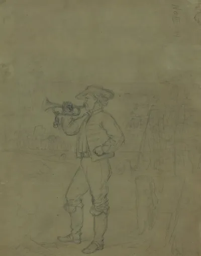 Full Length Portrait Of A Bugler