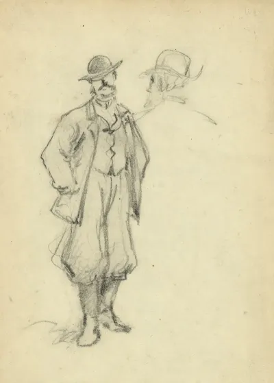 Full Length Sketch Of A Civilian