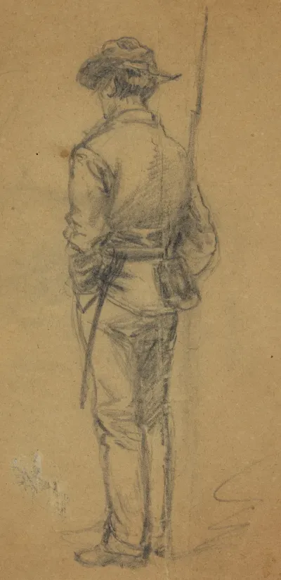 Full Length Sketch Of Soldier 3