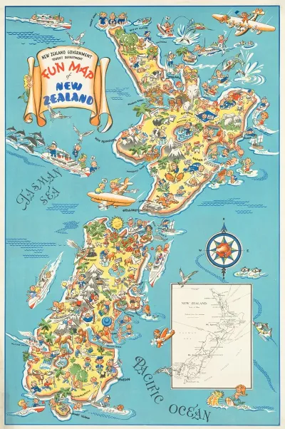 Fun Map Of New Zealand