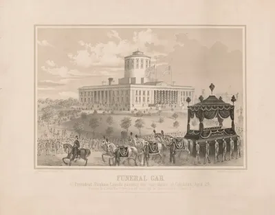 Funeral Car Of President Abraham Lincoln Passing The State House At Columbus April 29