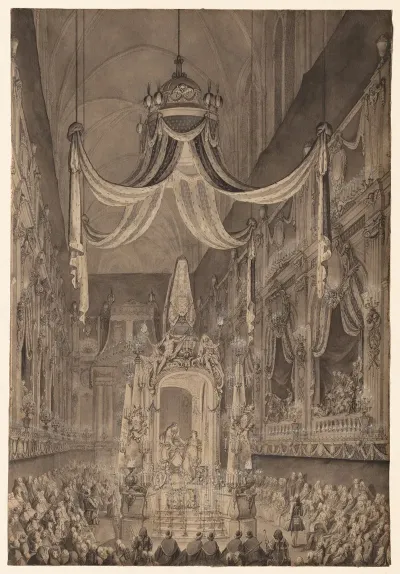 Funeral For Marie Therese Of Spain Dauphine Of France In The Church Of Notre Dame Paris On November 24 1746
