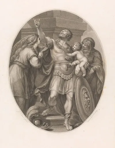 Gaius Marcius Coriolanus Holding His Son While His Mother Volumnia And Wife Virgillia Plead With Him