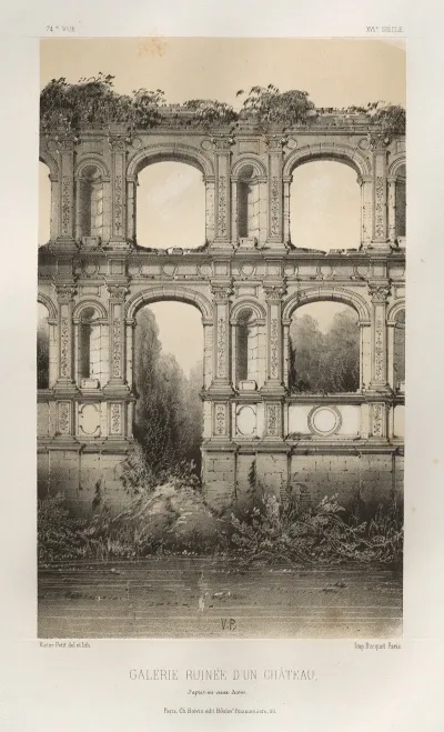 Galerie Ruinee Dun Chateau Dapres Un Vieux Dessin