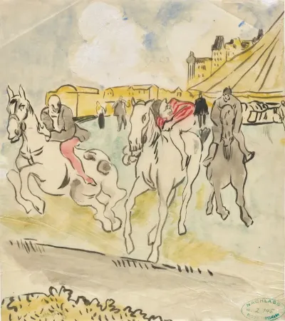 Galloping Riders In Front Of A Big Top