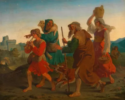 Gang Der Hirten Zur Krippe